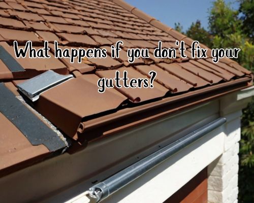 a roof with unfixed roof gutter