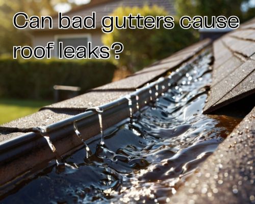 bad guttering on a roof