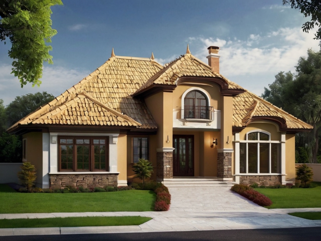 Sturdy modern roof in perfect shape.